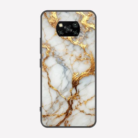 Xiaomi Poco X3 Pro Cover - Luxury Gold Marble Series - Premium Printed Metal soft Bumper shock Proof Case