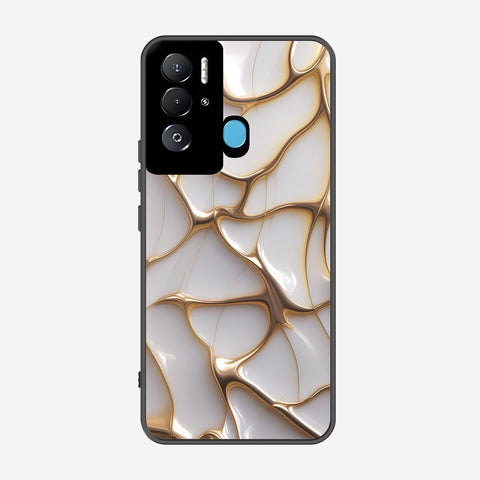 Tecno Pova Neo Cover - Luxury Gold Marble Series - Premium Printed Metal soft Bumper shock Proof Case