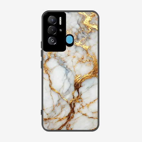 Tecno Pova Neo Cover - Luxury Gold Marble Series - Premium Printed Metal soft Bumper shock Proof Case