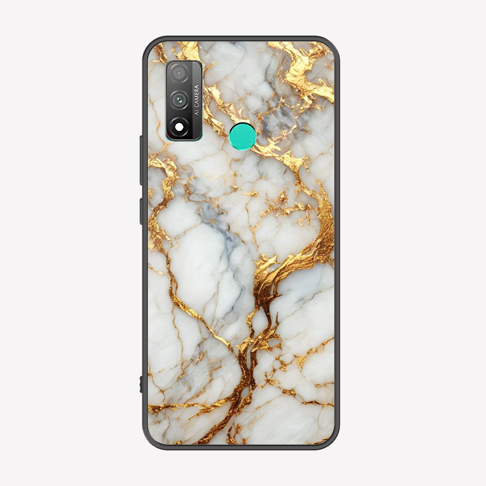 Huawei P smart 2020  Cover - Luxury Gold Marble Series - Premium Printed Metal soft Bumper shock Proof Case