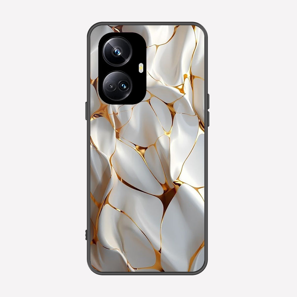 Realme 10 Pro Plus Cover - Luxury Gold Marble Series - Premium Printed Metal soft Bumper shock Proof Case