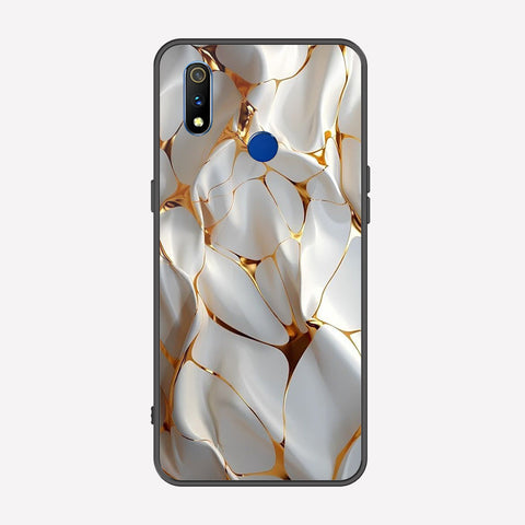 Realme 3 Pro Cover - Luxury Gold Marble Series - Premium Printed Metal soft Bumper shock Proof Case