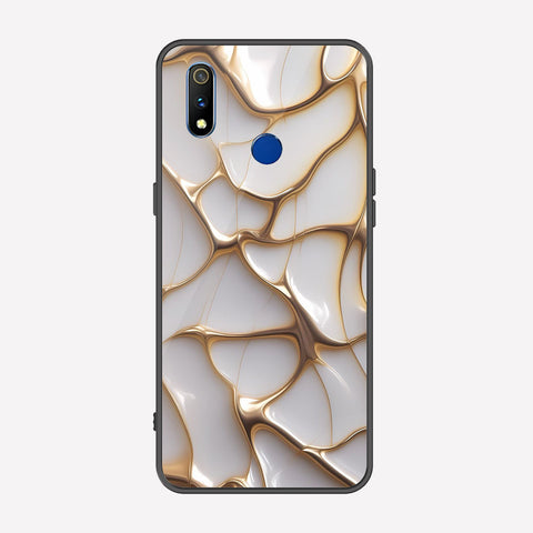 Realme 3 Pro Cover - Luxury Gold Marble Series - Premium Printed Metal soft Bumper shock Proof Case