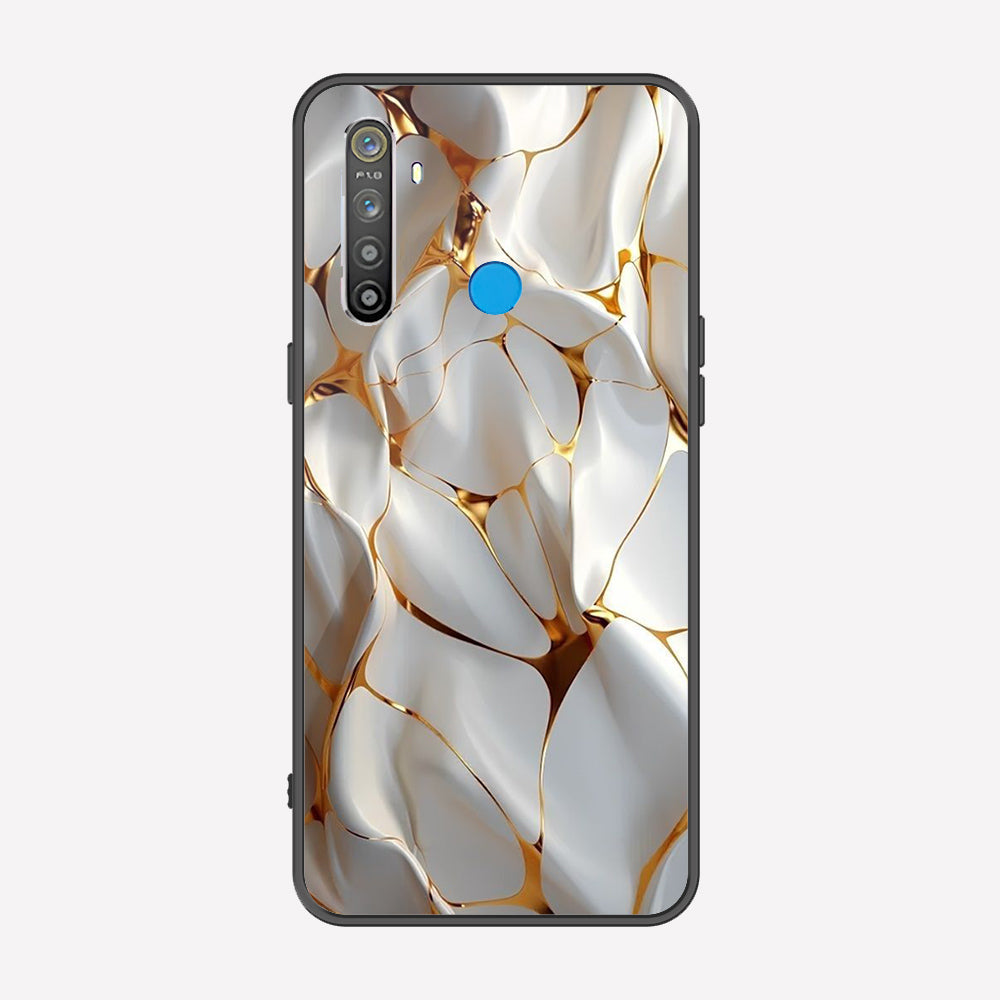 Realme 5i Cover - Luxury Gold Marble Series - Premium Printed Metal soft Bumper shock Proof Case