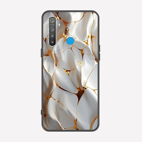 Realme 5i Cover - Luxury Gold Marble Series - Premium Printed Metal soft Bumper shock Proof Case