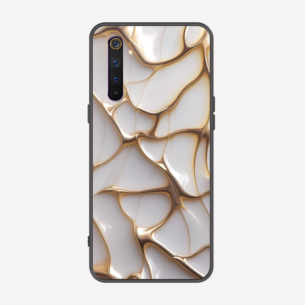Realme 6 Pro Cover - Luxury Gold Marble Series - Premium Printed Metal soft Bumper shock Proof Case