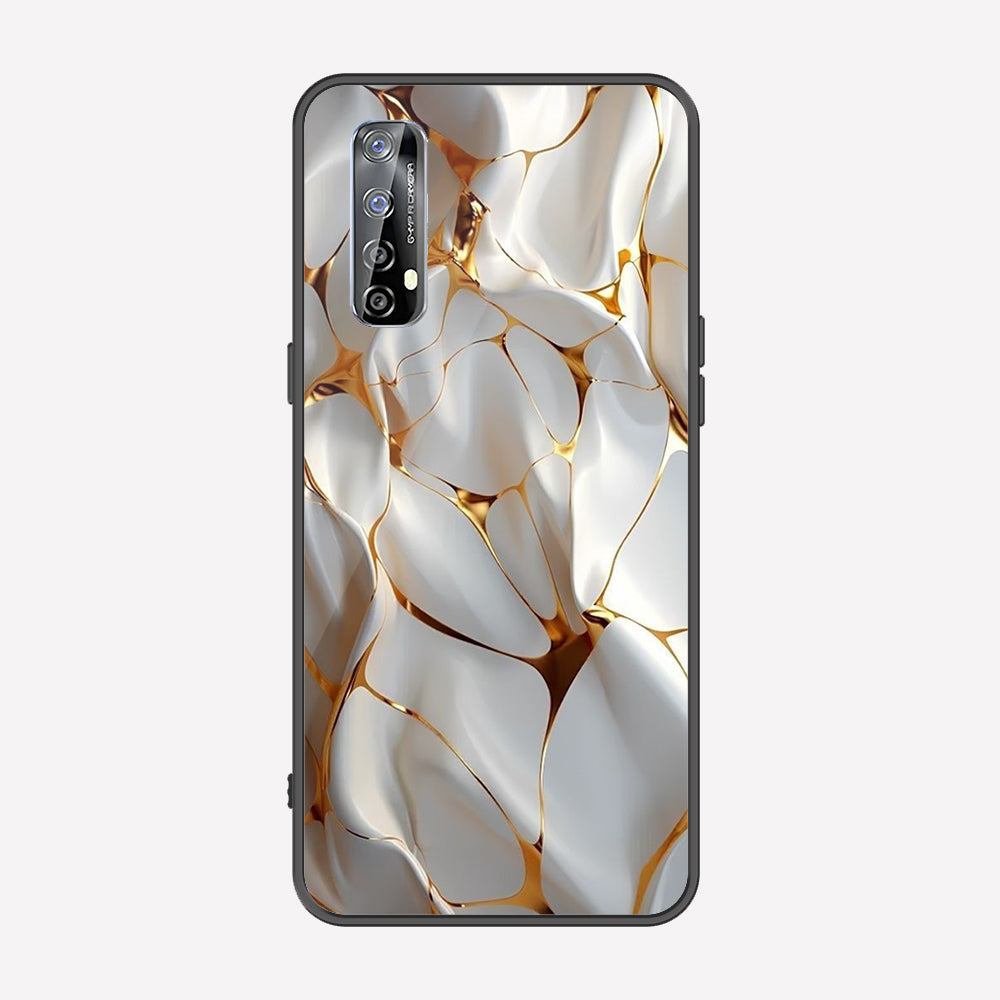 Realme 7 Cover - Luxury Gold Marble Series - Premium Printed Metal soft Bumper shock Proof Case