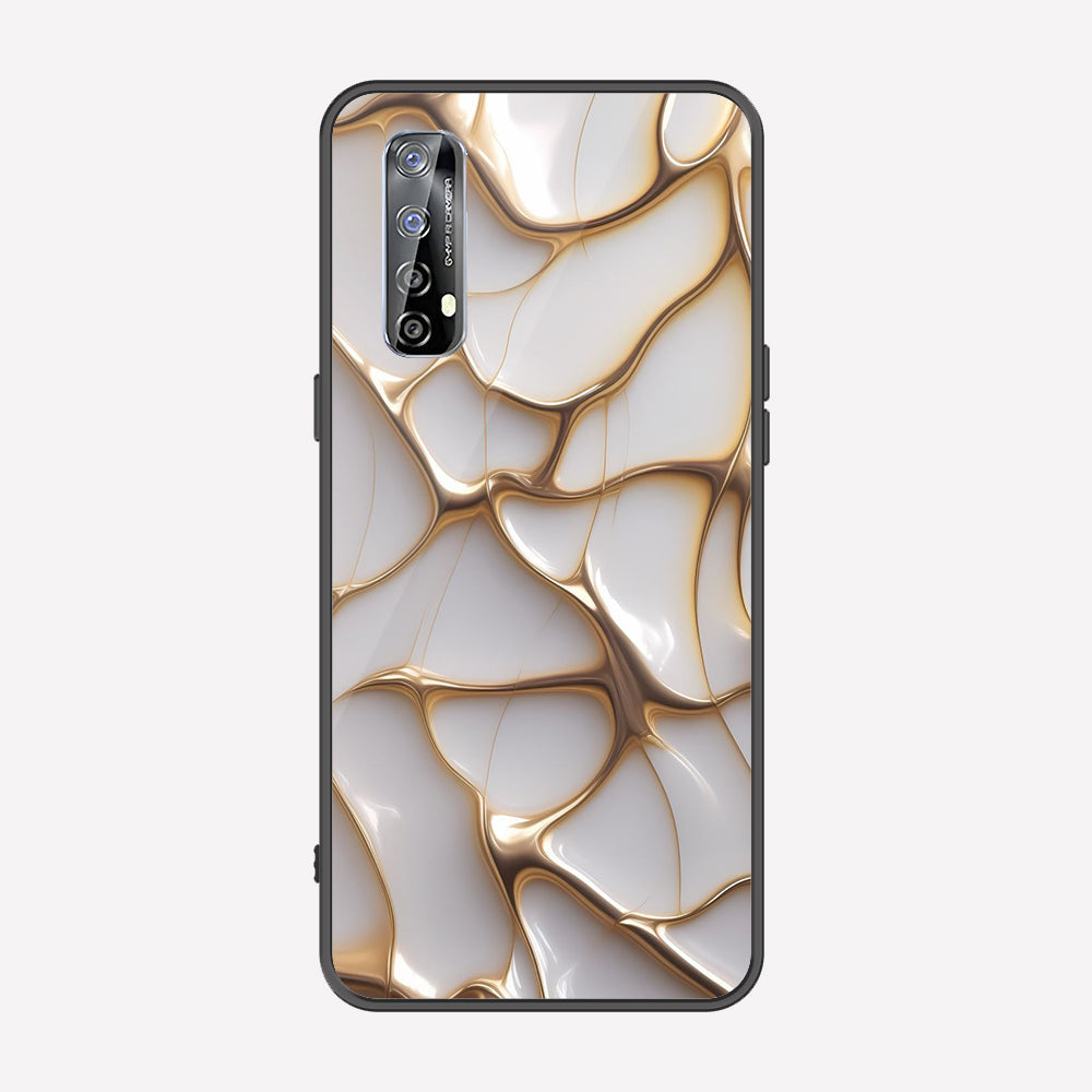 Realme 7 Cover - Luxury Gold Marble Series - Premium Printed Metal soft Bumper shock Proof Case