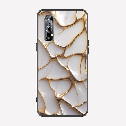 Realme 7 Cover - Luxury Gold Marble Series - Premium Printed Metal soft Bumper shock Proof Case