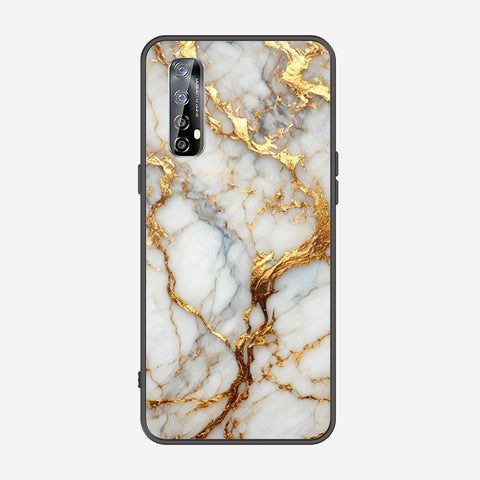 Realme 7 Cover - Luxury Gold Marble Series - Premium Printed Metal soft Bumper shock Proof Case