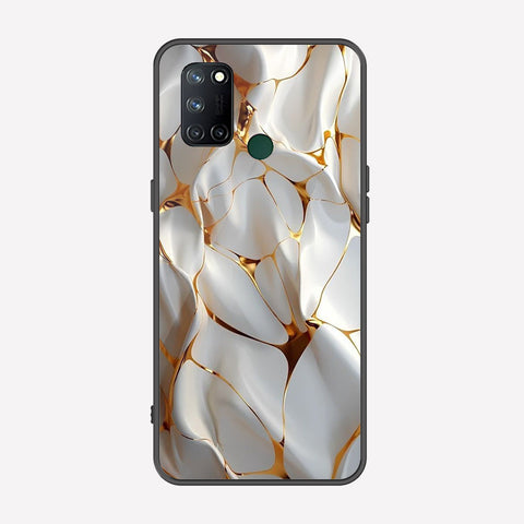 Realme 7i Cover - Luxury Gold Marble Series - Premium Printed Metal soft Bumper shock Proof Case