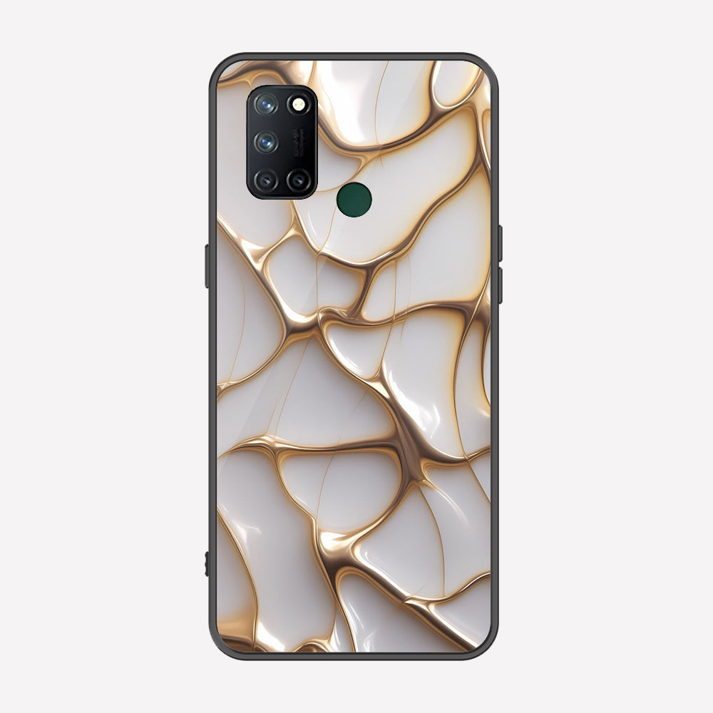 Realme 7i Cover - Luxury Gold Marble Series - Premium Printed Metal soft Bumper shock Proof Case