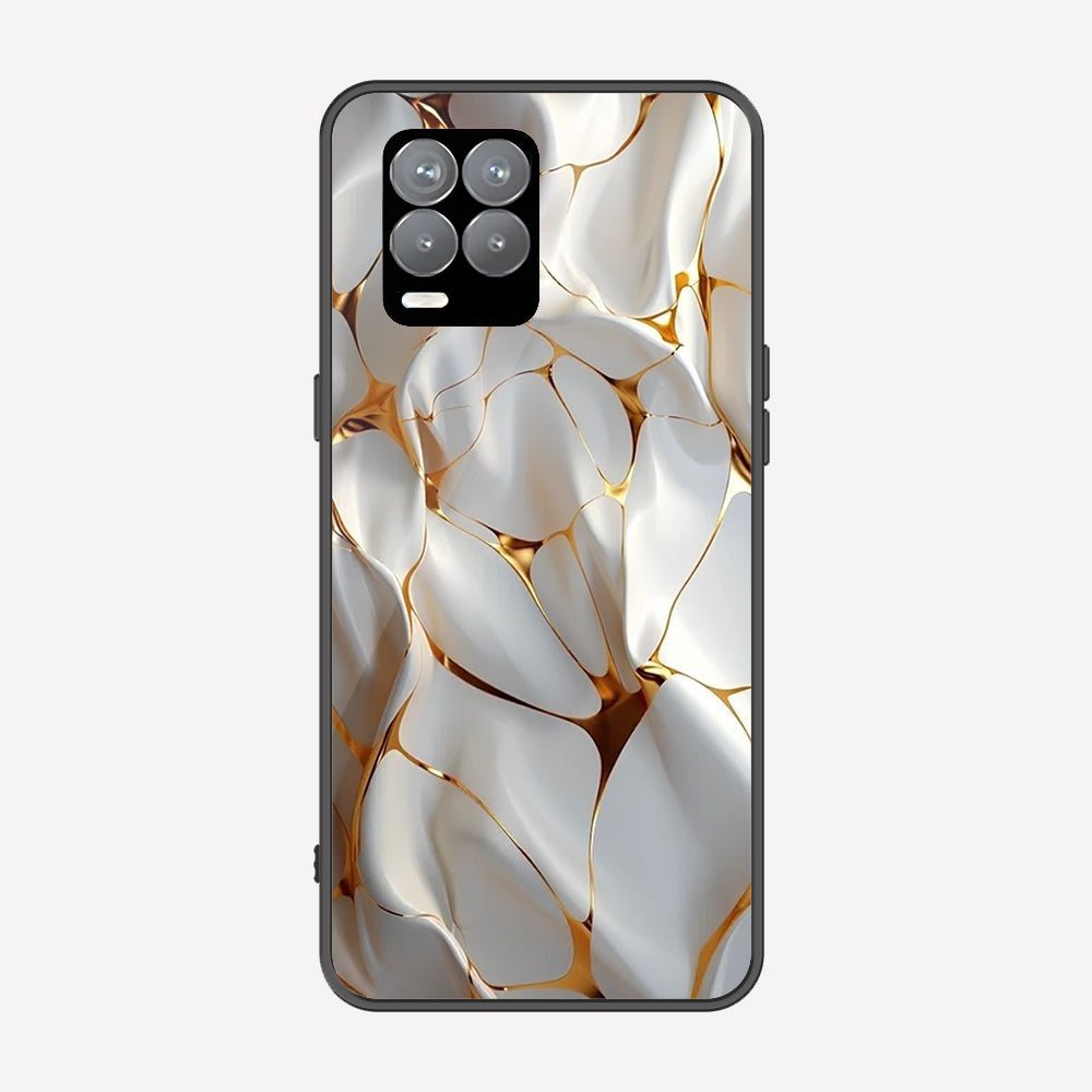 Realme 8 Cover - Luxury Gold Marble Series - Premium Printed Metal soft Bumper shock Proof Case