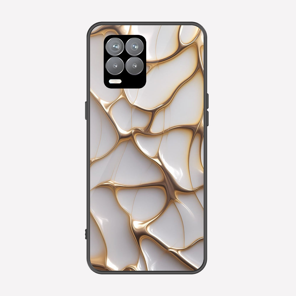 Realme 8 Cover - Luxury Gold Marble Series - Premium Printed Metal soft Bumper shock Proof Case