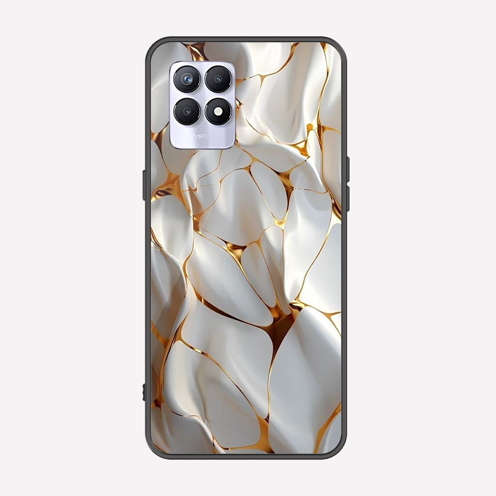 Realme 8i Cover - Luxury Gold Marble Series - Premium Printed Metal soft Bumper shock Proof Case