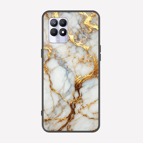 Realme 8i Cover - Luxury Gold Marble Series - Premium Printed Metal soft Bumper shock Proof Case
