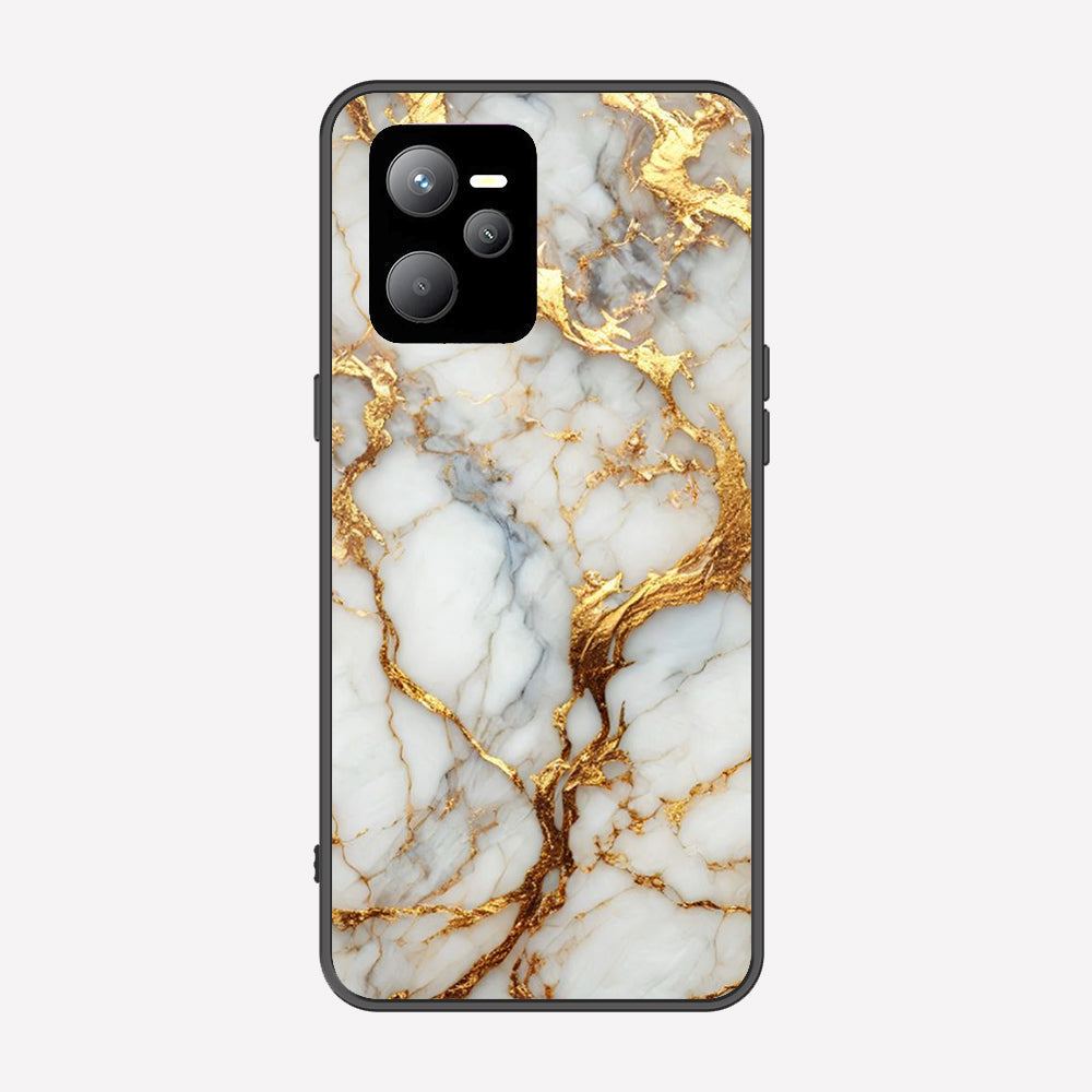 Realme Narzo 50A Prime Cover - Luxury Gold Marble Series - Premium Printed Metal soft Bumper shock Proof Case
