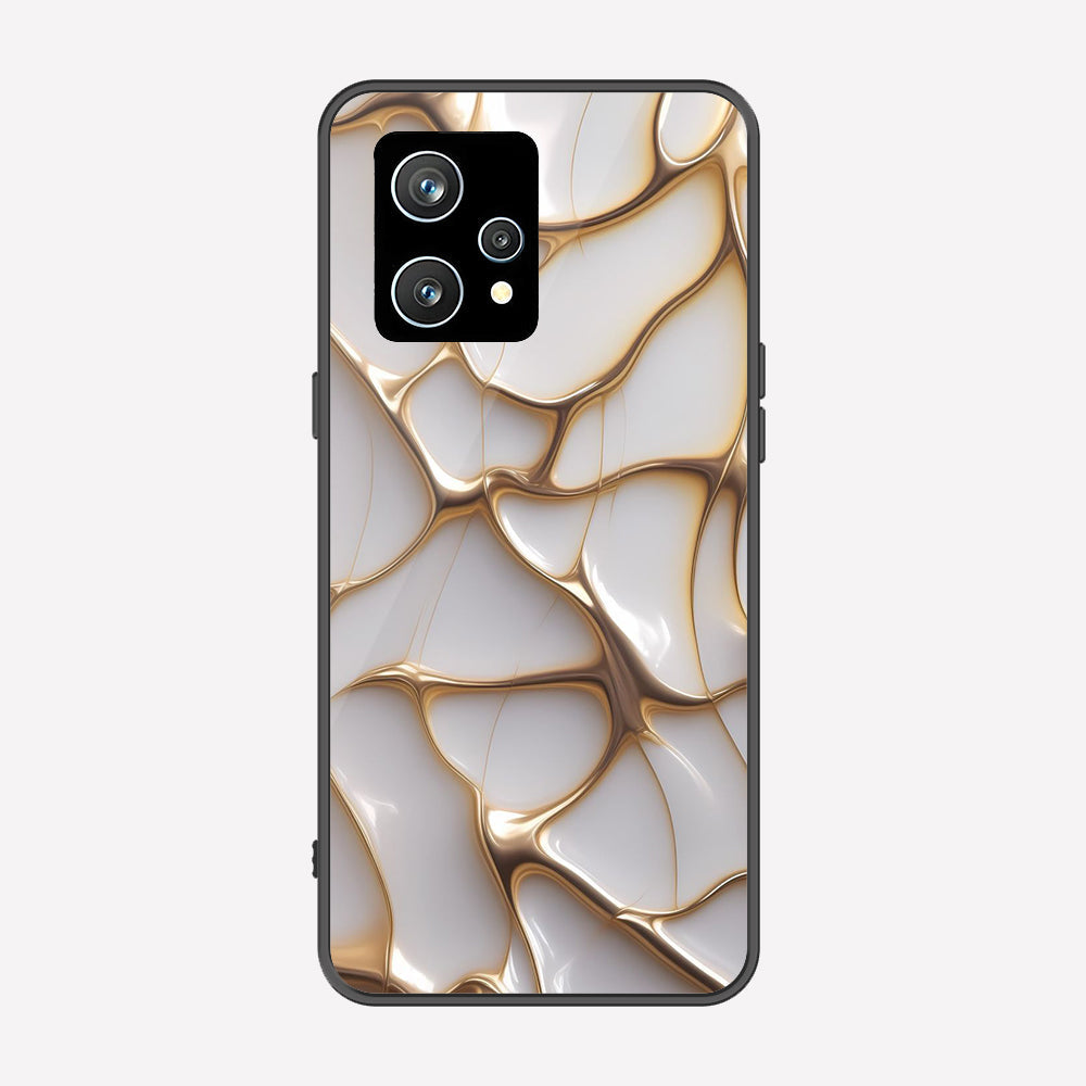 Realme 9 Pro Plus Cover - Luxury Gold Marble Series - Premium Printed Metal soft Bumper shock Proof Case