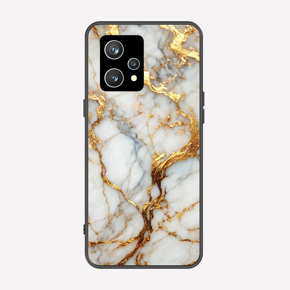 Realme 9 Pro Plus Cover - Luxury Gold Marble Series - Premium Printed Metal soft Bumper shock Proof Case