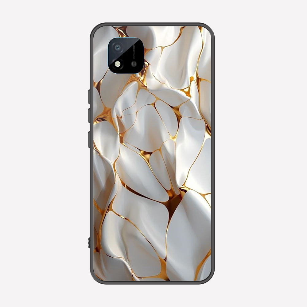 Realme C20 Cover - Luxury Gold Marble Series - Premium Printed Metal soft Bumper shock Proof Case