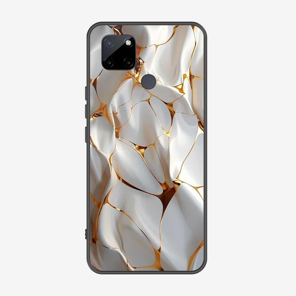 Realme C25Y Cover - Luxury Gold Marble Series - Premium Printed Metal soft Bumper shock Proof Case