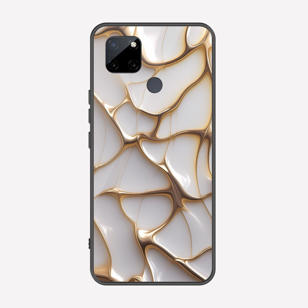 Realme C25Y Cover - Luxury Gold Marble Series - Premium Printed Metal soft Bumper shock Proof Case