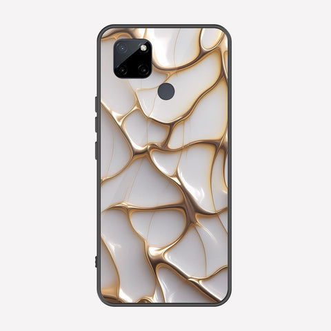 Realme C25Y Cover - Luxury Gold Marble Series - Premium Printed Metal soft Bumper shock Proof Case