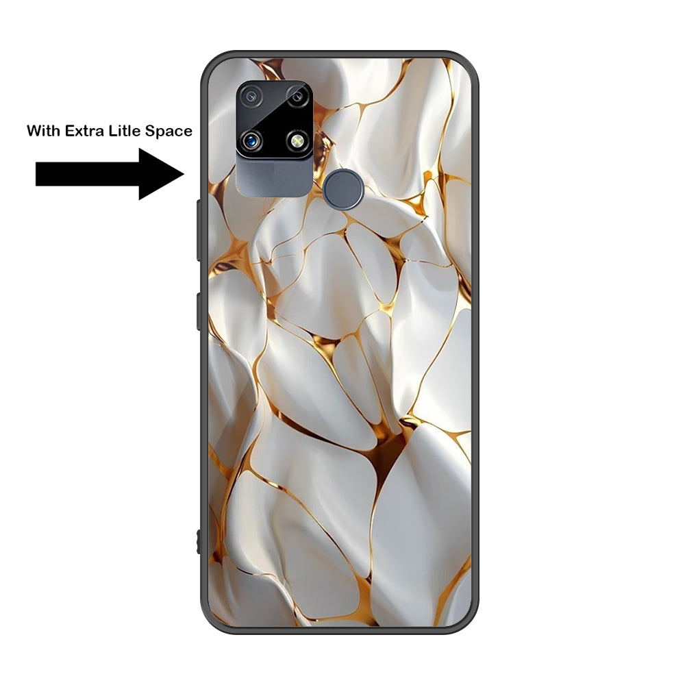 Realme C25s Cover - Luxury Gold Marble Series - Premium Printed Metal soft Bumper shock Proof Case