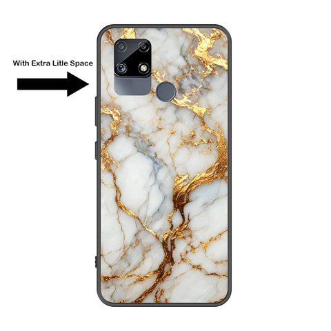 Realme C25s Cover - Luxury Gold Marble Series - Premium Printed Metal soft Bumper shock Proof Case