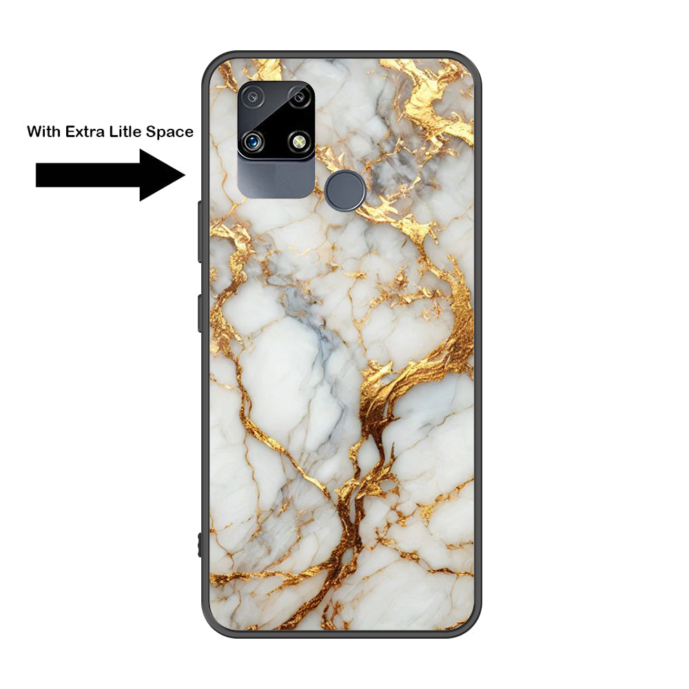 Realme C25 Cover - Luxury Gold Marble Series - Premium Printed Metal soft Bumper shock Proof Case