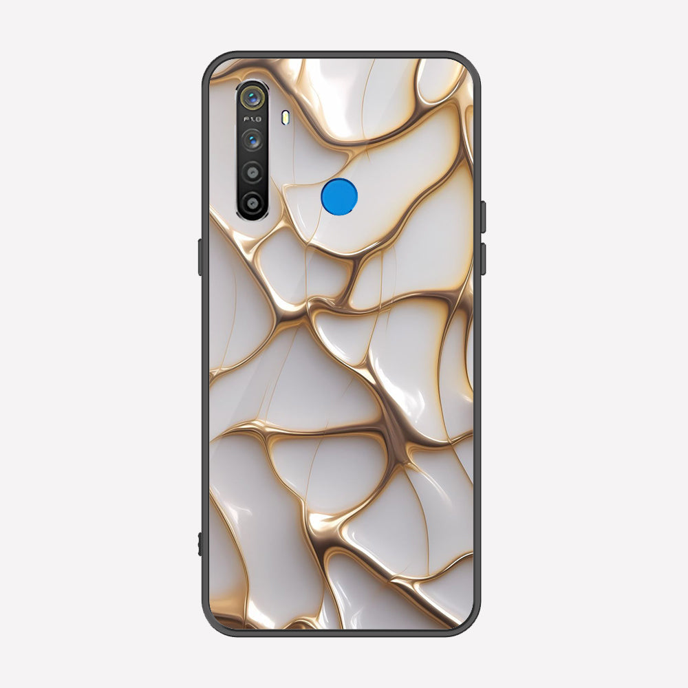Realme C3 Cover - Luxury Gold Marble Series - Premium Printed Metal soft Bumper shock Proof Case