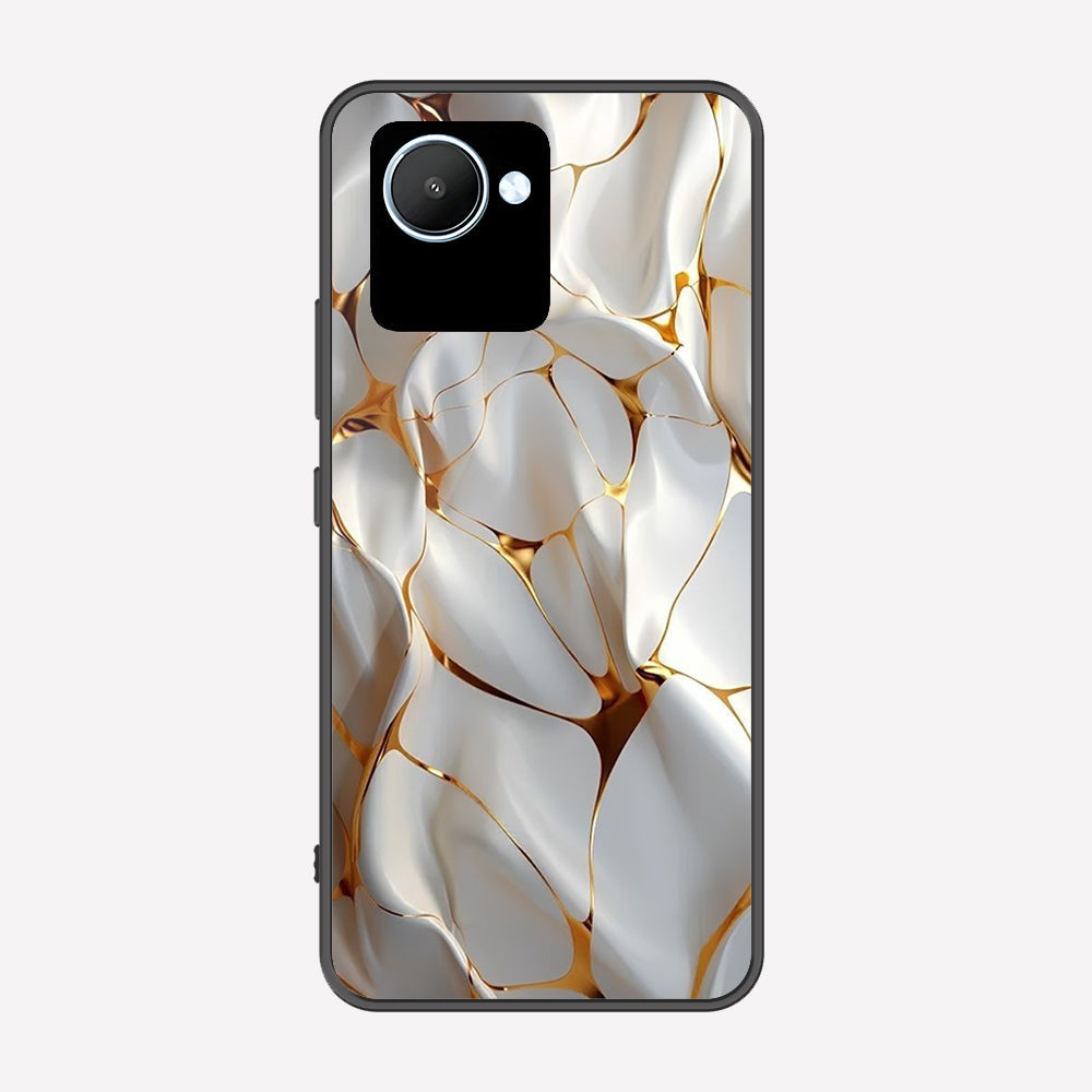Realme C30 Cover - Luxury Gold Marble Series - Premium Printed Metal soft Bumper shock Proof Case
