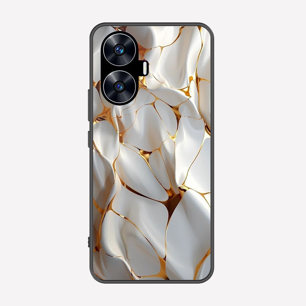 Realme C55 Cover - Luxury Gold Marble Series - Premium Printed Metal soft Bumper shock Proof Case