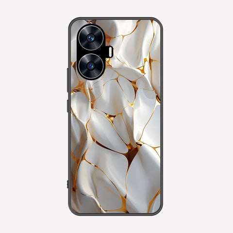 Realme C55 Cover - Luxury Gold Marble Series - Premium Printed Metal soft Bumper shock Proof Case