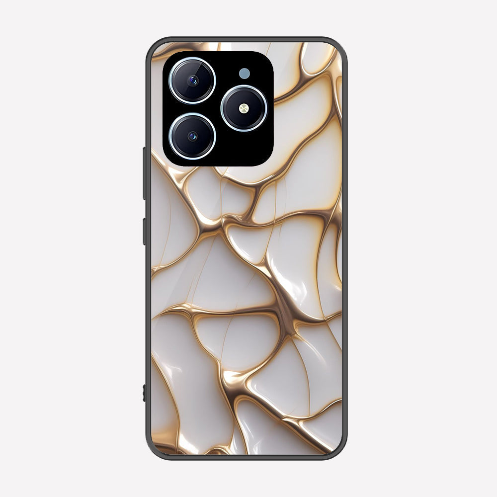 Realme C61 Cover - Luxury Gold Marble Series - Premium Printed Metal soft Bumper shock Proof Case