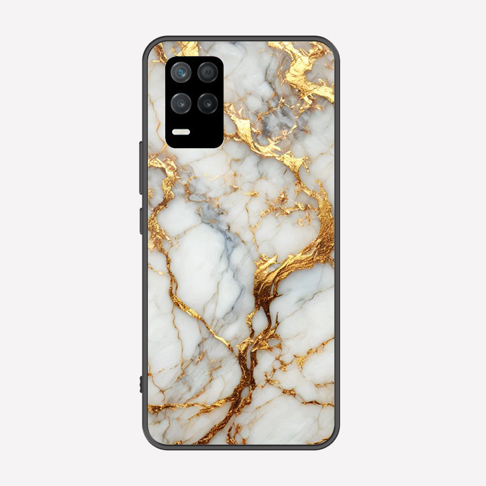 Realme Narzo 30 5G Cover - Luxury Gold Marble Series - Premium Printed Metal soft Bumper shock Proof Case