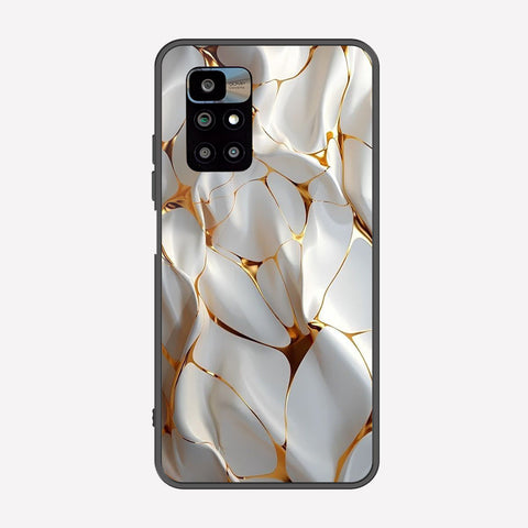 Xiaomi Redmi 10 Prime Cover - Luxury Gold Marble Series - Premium Printed Metal soft Bumper shock Proof Case