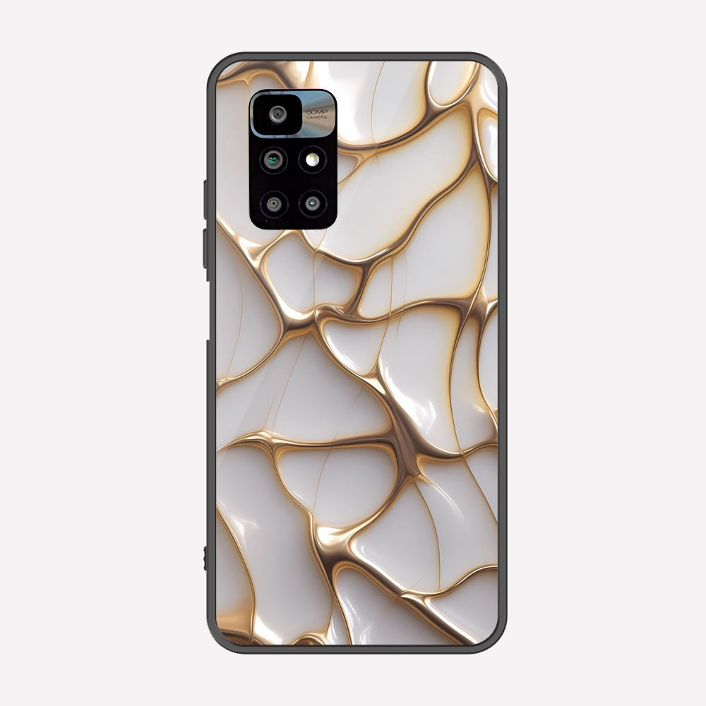 Xiaomi Redmi 10 Cover - Luxury Gold Marble Series - Premium Printed Metal soft Bumper shock Proof Case