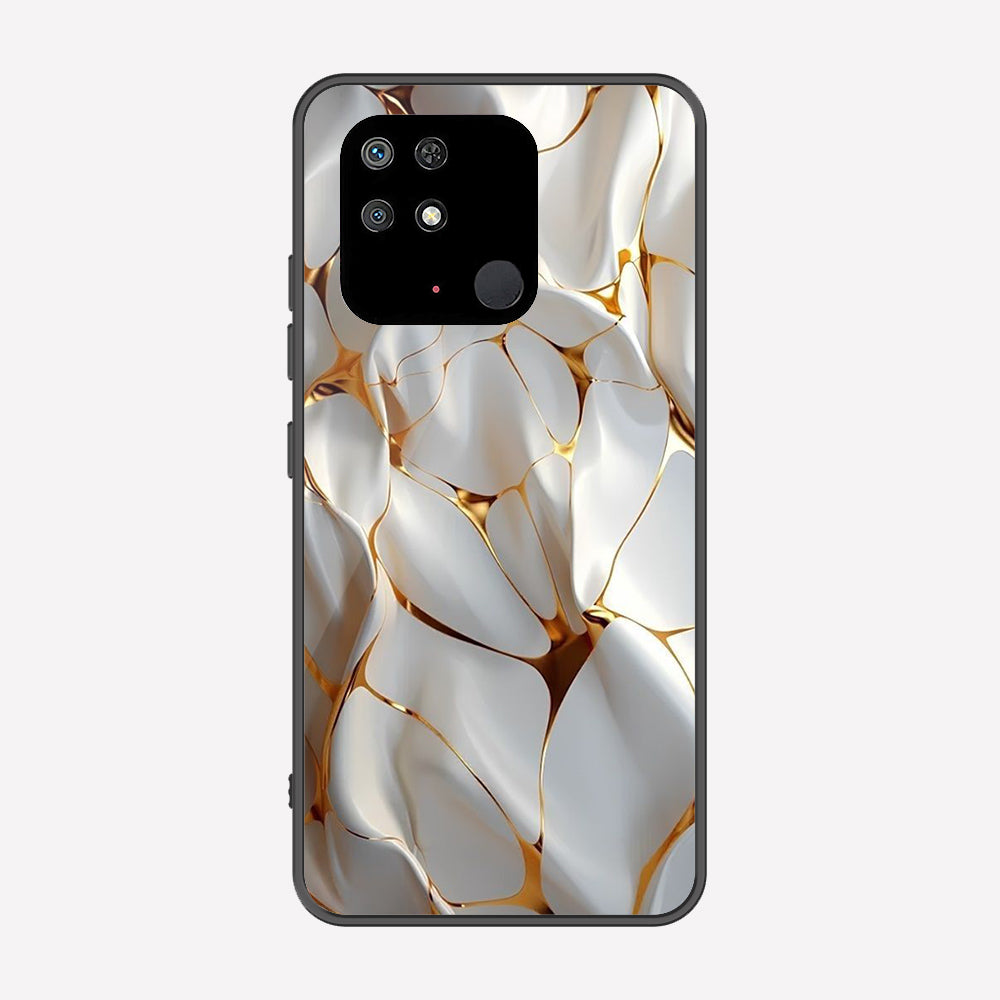 Xiaomi Redmi 10C Cover - Luxury Gold Marble Series - Premium Printed Metal soft Bumper shock Proof Case