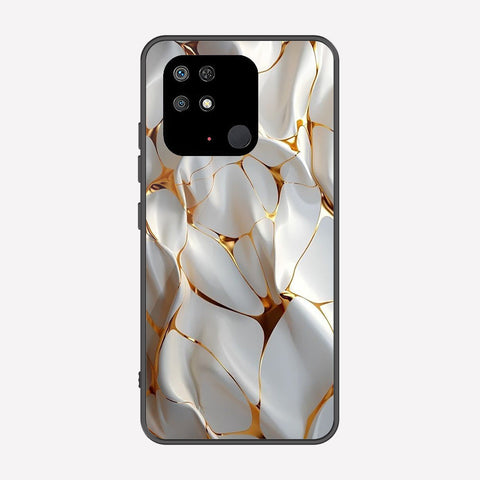 Xiaomi Redmi 10C Cover - Luxury Gold Marble Series - Premium Printed Metal soft Bumper shock Proof Case