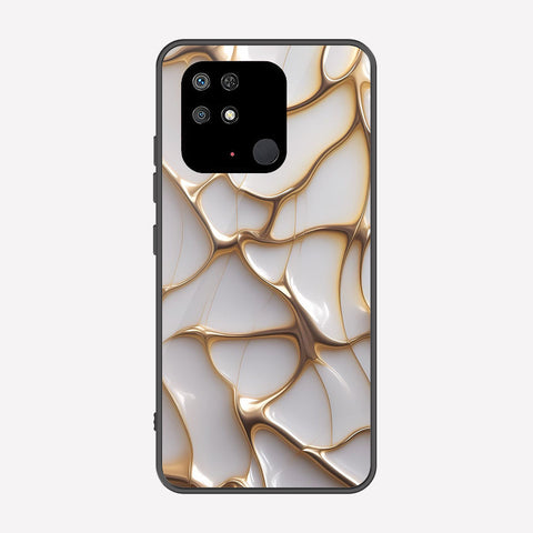 Xiaomi Redmi 10C Cover - Luxury Gold Marble Series - Premium Printed Metal soft Bumper shock Proof Case