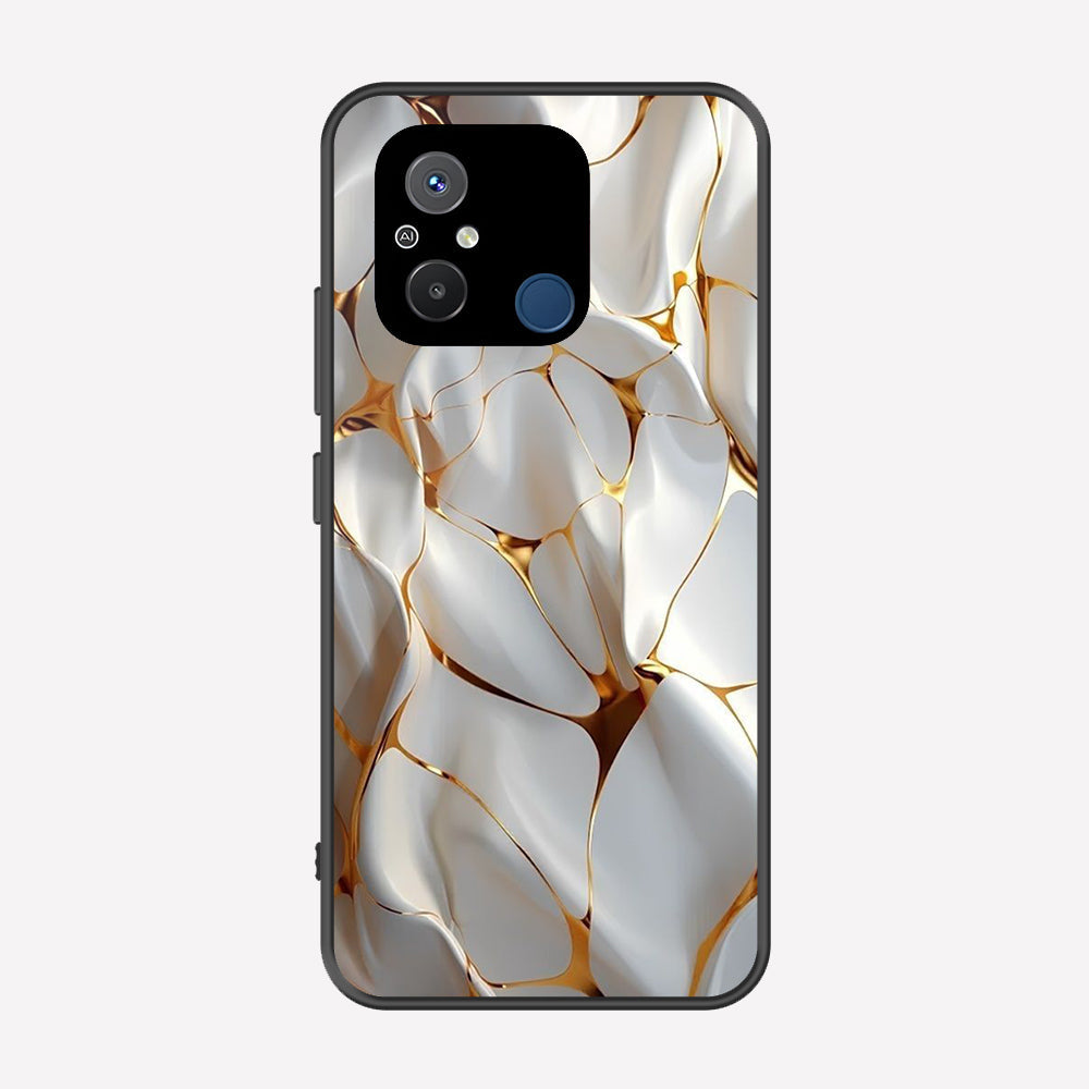 Xiaomi Poco C55 Cover - Luxury Gold Marble Series - Premium Printed Metal soft Bumper shock Proof Case