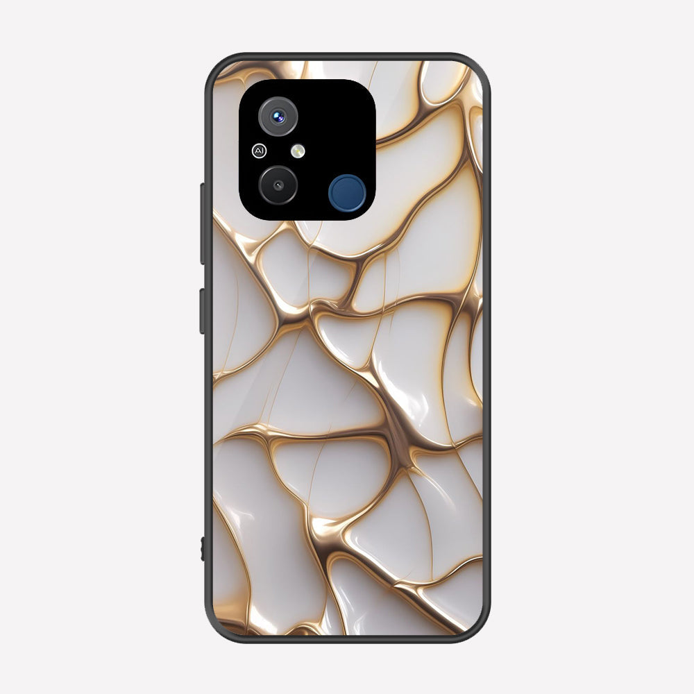 Xiaomi Poco C55 Cover - Luxury Gold Marble Series - Premium Printed Metal soft Bumper shock Proof Case