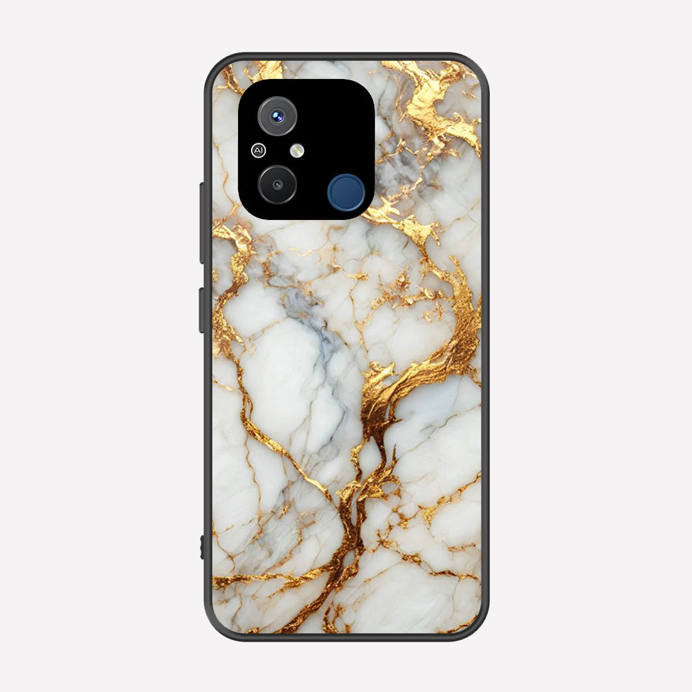 Xiaomi Poco C55 Cover - Luxury Gold Marble Series - Premium Printed Metal soft Bumper shock Proof Case