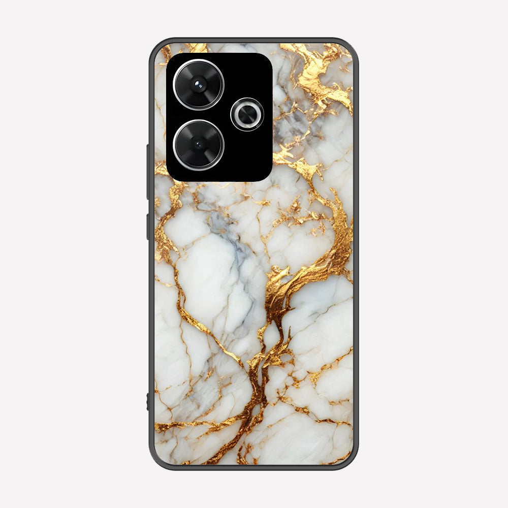 Xiaomi Redmi 13 Cover - Luxury Gold Marble Series - Premium Printed Metal soft Bumper shock Proof Case