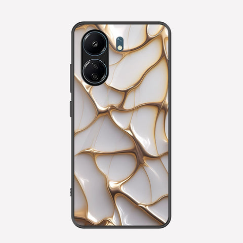 Xiaomi Redmi 13C Cover - Luxury Gold Marble Series - Premium Printed Metal soft Bumper shock Proof Case