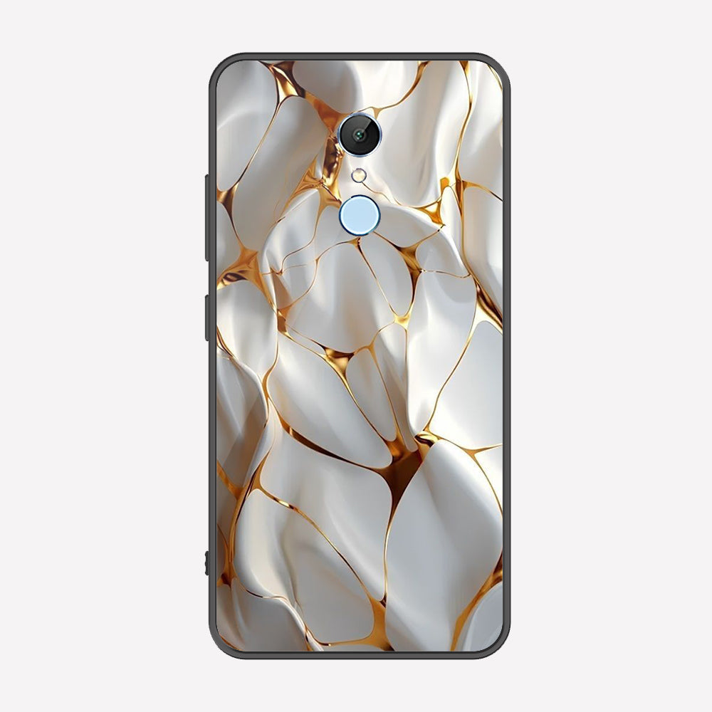 Xiaomi Redmi 5 Cover - Luxury Gold Marble Series - Premium Printed Metal soft Bumper shock Proof Case