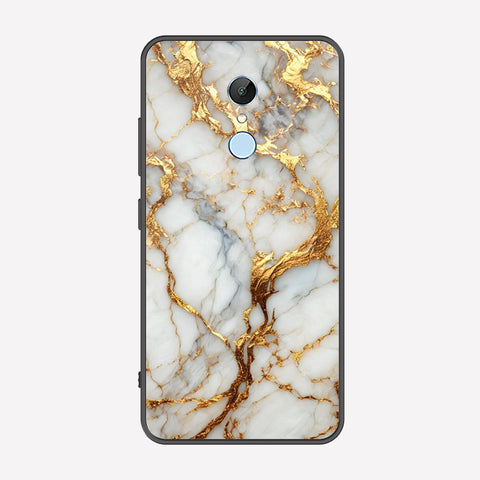 Xiaomi Redmi 5 Cover - Luxury Gold Marble Series - Premium Printed Metal soft Bumper shock Proof Case