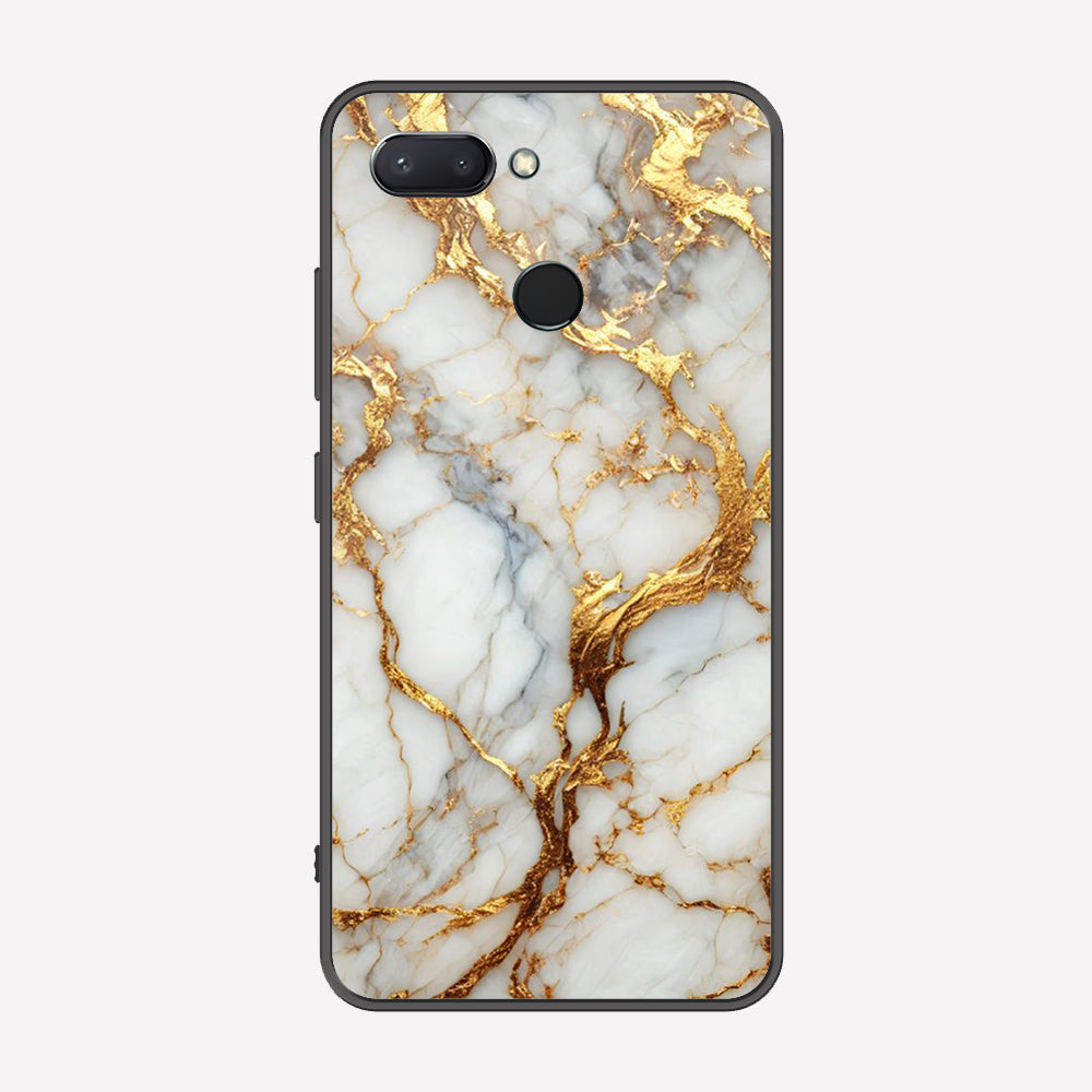 Xiaomi Redmi 6 Cover - Luxury Gold Marble Series - Premium Printed Metal soft Bumper shock Proof Case