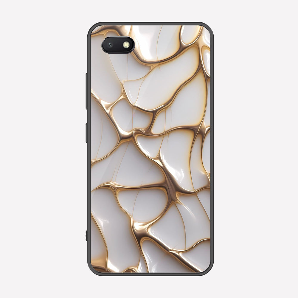 Xiaomi Redmi 6A Cover - Luxury Gold Marble Series - Premium Printed Metal soft Bumper shock Proof Case